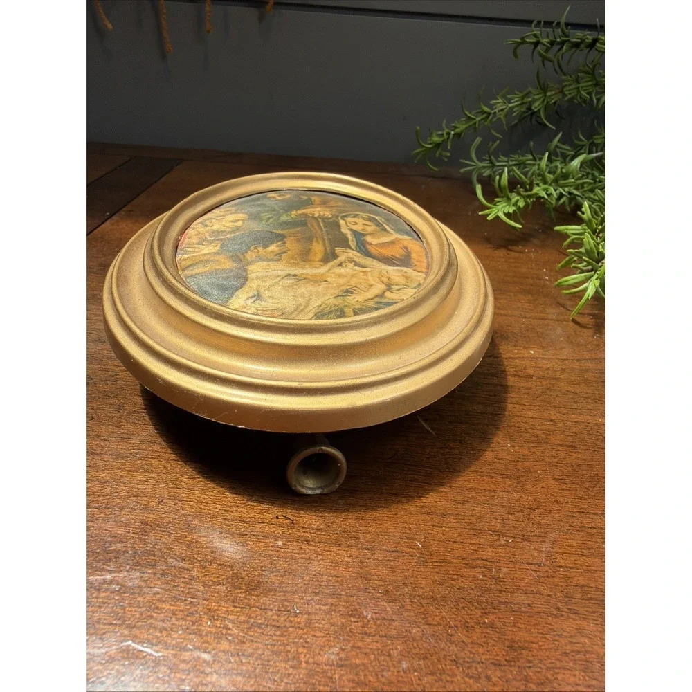 VTG Hanging German Reuge-like Music box Pull String Silent Night Princess WORKS!